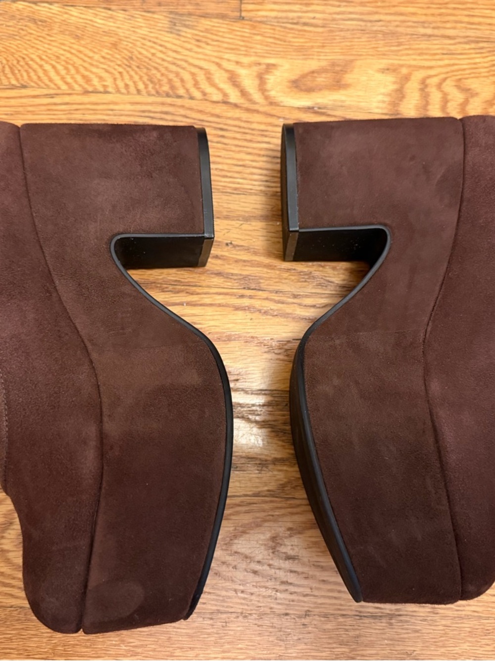 Larroudé Verona Flatform Mary Jane Brown Suede | 38 | Worn 2x | Box & Dust Bag - Picture 4 of 9
